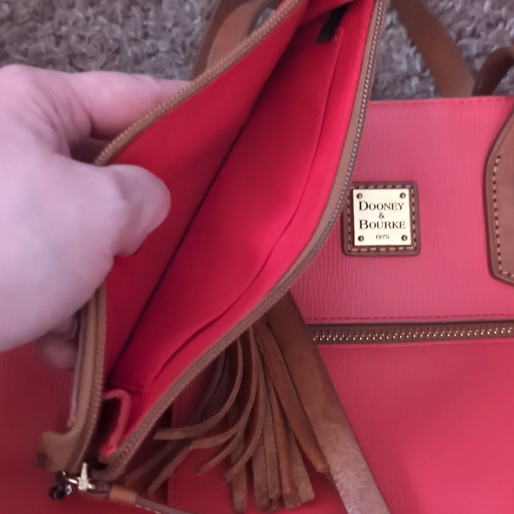 Dooney & Bourke Coral Tote with Brown Accents - Picture 9 of 12